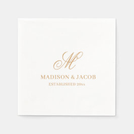 Guardanapo De Papel Casamento de Monograma Elegante