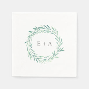 Guardanapo De Papel Casamento de Monogramas de Verdadeiro Verde
