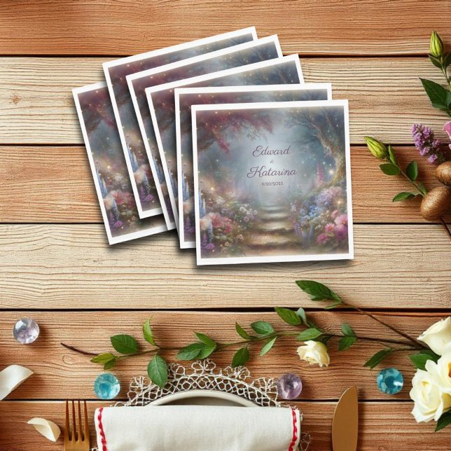 Guardanapo De Papel Casamento de Mystical Floral Woodland (Criador carregado)