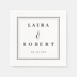 Guardanapo De Papel Casamento de Na moda simples e elegante personaliz
