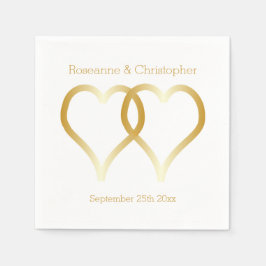 Guardanapo De Papel Casamento de Napkins Dourados Hearts