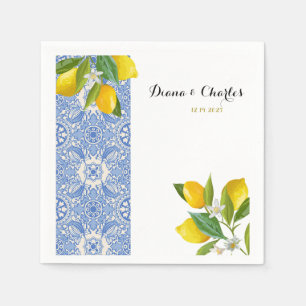 Guardanapo De Papel Casamento de Nápoles Azulejos Italianos com Tema L