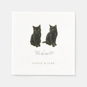 Guardanapo De Papel Casamento de Nápoles com 2 Gatos Personalizados