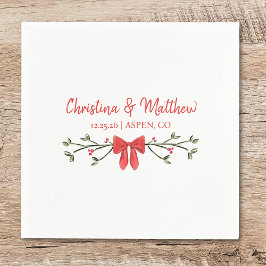 Guardanapo De Papel Casamento de Natal de Férias de Inverno Personaliz