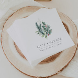 Guardanapo De Papel Casamento de Natal Moderno