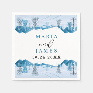 Guardanapo De Papel Casamento de Neve de inverno