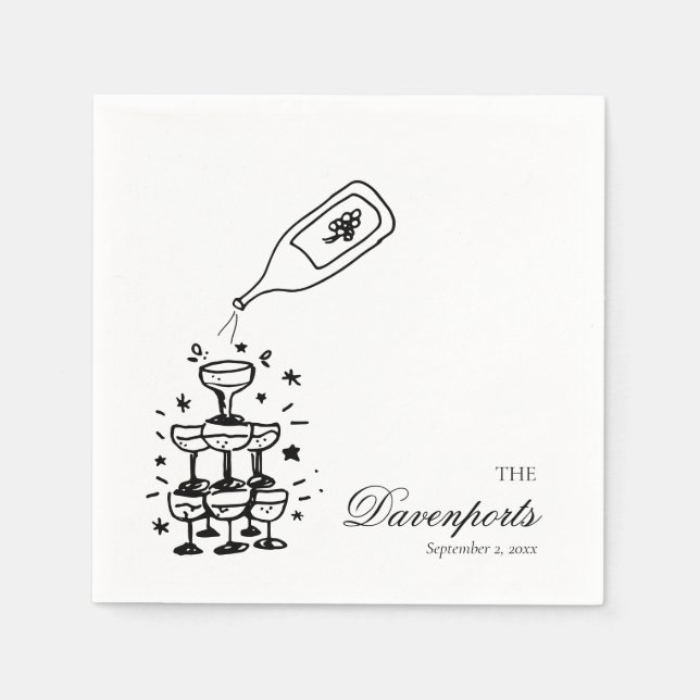 Guardanapo De Papel Casamento de noivado da Bachelorette Torre de Cham (Frente)