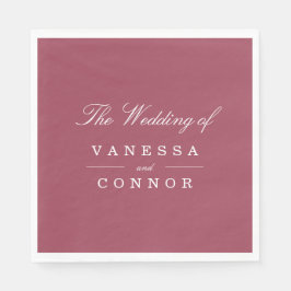 Guardanapo De Papel Casamento de nomes do Monograma da Burgundy