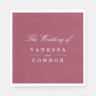 Guardanapo De Papel Casamento de nomes do Monograma da Burgundy