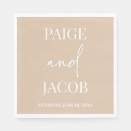 Guardanapo De Papel Casamento de Nomes Personalizados Mínimos Minimali