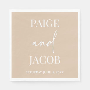 Guardanapo De Papel Casamento de Nomes Personalizados Mínimos Minimali