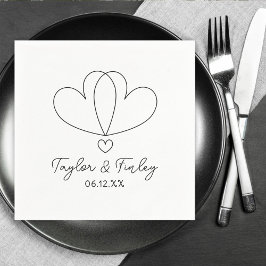 Guardanapo De Papel Casamento de Nomes Personalizados Mínimos Simples 