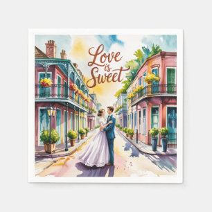 Guardanapo De Papel Casamento de Nova Orleans Louisiana Watercolor