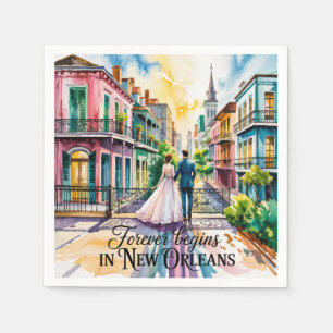 Guardanapo De Papel Casamento de Nova Orleans NOLA com aquarela
