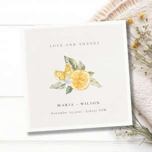 Guardanapo De Papel Casamento de Obrigados de Amor com Limão Botânico