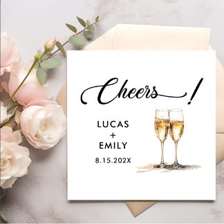 Guardanapo De Papel Casamento de Óculos de Escrita da Elegante Modern