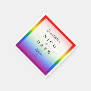 Guardanapo De Papel Casamento de Orgulho LGBTQ+ Elegante