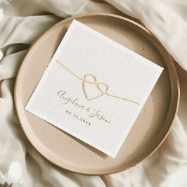 Guardanapo De Papel Casamento de Ouro Elegante