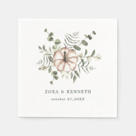 Guardanapo De Papel Casamento de Outono com Abóbora em Aquarela Rústic