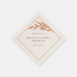 Guardanapo De Papel Casamento de outono de Ramificação Laranja Simples