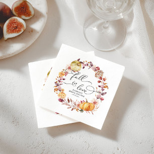 Guardanapo De Papel Casamento de Outono Folhas de Abóbora Amor