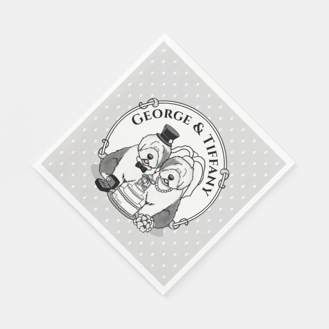 Guardanapo De Papel Casamento de Ovelhas Ovelhas Ovelhas Cachorras Noi (Quina)