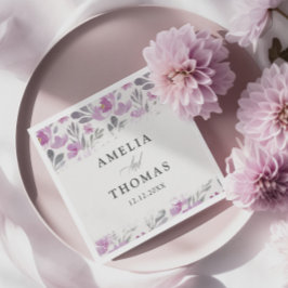 Guardanapo De Papel Casamento de Padrão de Aquarela Floral Rustic