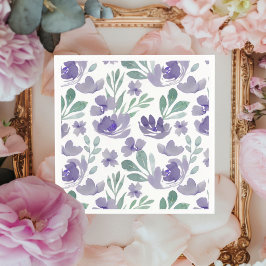 Guardanapo De Papel Casamento de padrão floral roxo Boho