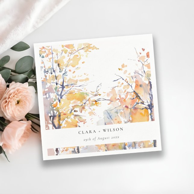 Guardanapo De Papel Casamento de Paisagem de outono Amarelo Russo Past (Criador carregado)