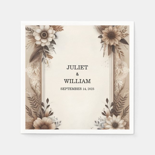 Guardanapo De Papel Casamento de Papel de Reciclado de Madeira de Qued (Frente)