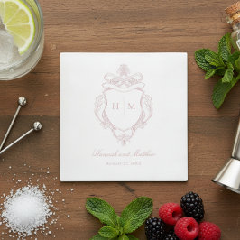 Guardanapo De Papel Casamento de Pássaros de Chinoiserie Rosa Elegante