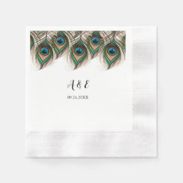 Guardanapo De Papel Casamento de Penas de Peacock Elegante Napkins