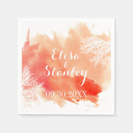 Guardanapo De Papel Casamento de pêssego de recife de coral com cor de