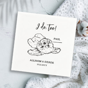Guardanapo De Papel Casamento de Pet de Gato Minimalista Negro e Branc