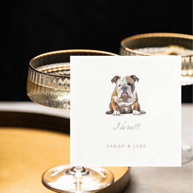 Guardanapo De Papel Casamento de Pet do Bulldog Inglês Personalizado N (Criador carregado)