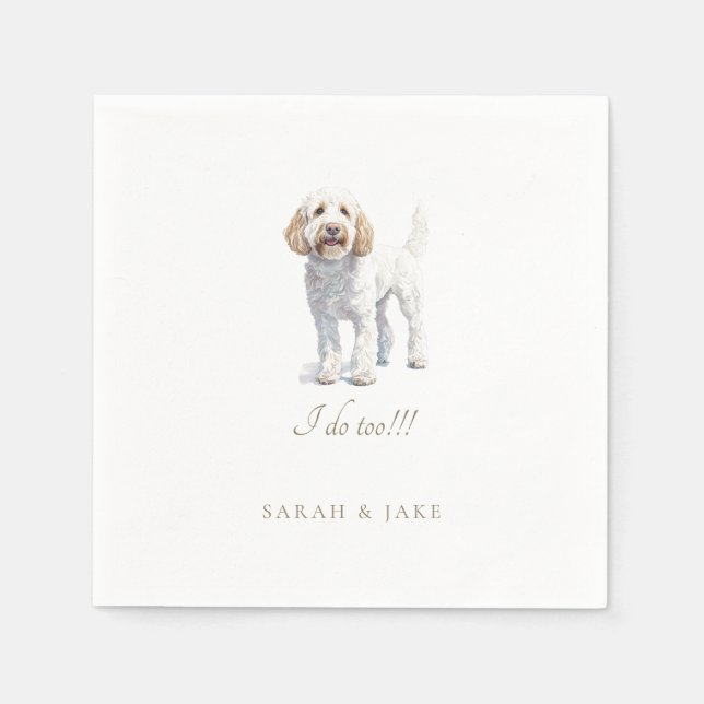 Guardanapo De Papel Casamento de Pet Personalizado de Labradoodle Napk (Frente)