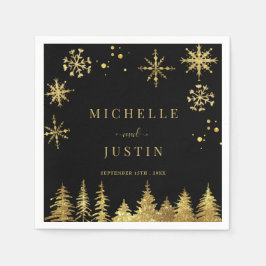 Guardanapo De Papel Casamento de Pinheiros de Pinheiros Dourados de Na