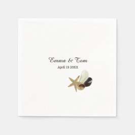 Guardanapo De Papel Casamento de praia costeira minimalista simples