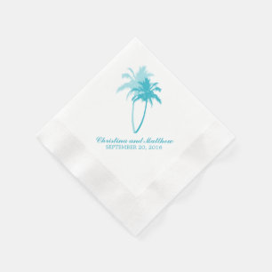 Guardanapo De Papel Casamento de Praia de Aqua Palm Trees