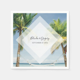 Guardanapo De Papel Casamento de Praia de Palmeiras Tropicais