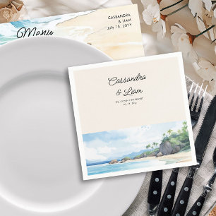 Guardanapo De Papel Casamento de praia em Oceano Tropical