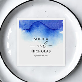 Guardanapo De Papel Casamento de praia náutica azul-impermeável