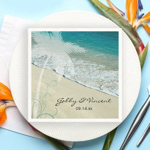 Guardanapo De Papel Casamento de praia tropical