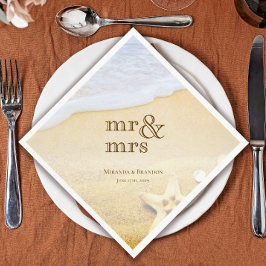 Guardanapo De Papel Casamento de Praia Tropical de Starfish