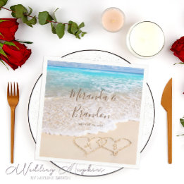 Guardanapo De Papel Casamento de Praia Tropical do Blue Ocean Waves