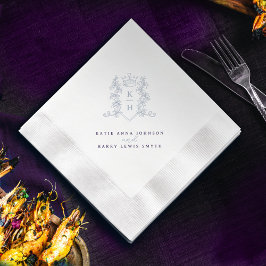 Guardanapo De Papel Casamento de prata roxo com copa branca de crista