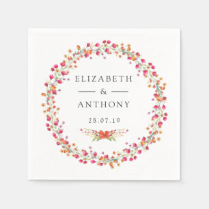 Guardanapo De Papel Casamento de primavera de Aquarelle Wildflower