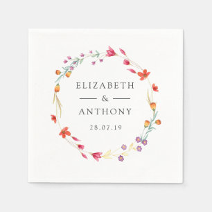 Guardanapo De Papel Casamento de primavera de Aquarelle Wildflower