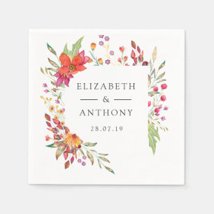 Guardanapo De Papel Casamento de primavera de Aquarelle Wildflower