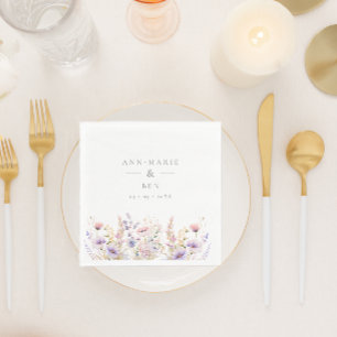 Guardanapo De Papel Casamento de primavera Lilac Wildflower